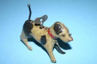 Vintage C.  K.  Japan Tin Litho Windup Key Wind Toy Dog With Key -