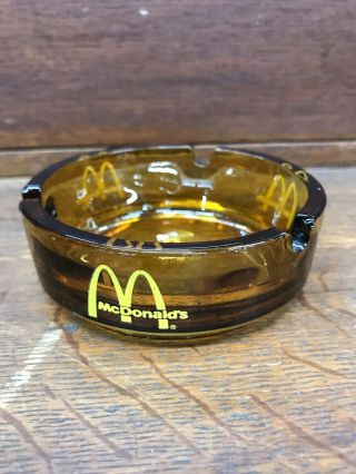Vintage Mcdonald’s Restaurant Glass Ashtray Smoking Retro Hard To Find