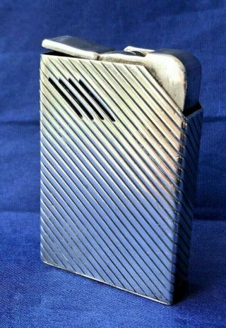 Harvey Avedon Silver Art Deco Press Automatic Petrol Pocket Lighter Usa C1938