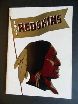 Vintage 1951 Washington Redskins Media Guide - Sammy Baugh -