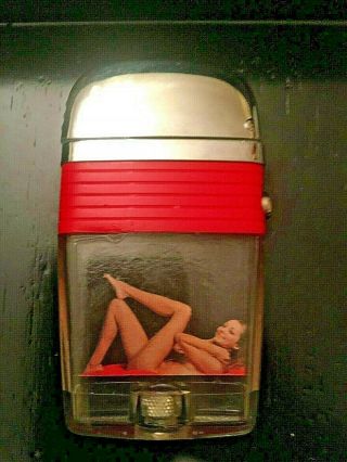 Antique Erotic Pocket Cigarette Lighter,  Circa 1950 By " Scripto "