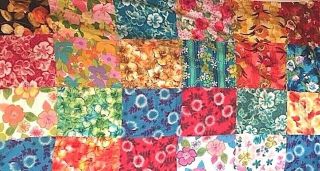 VINTAGE 1960 ' S HAWAIIAN LARGE COLORFUL BRIGHT FLOWER QUILT BEACH BLANKET VG, 2