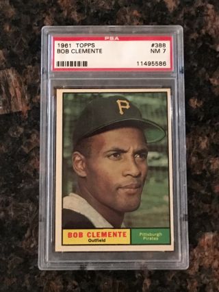 1961 Topps Roberto Clemente Pittsburgh Pirates 388 Baseball Card Psa 7