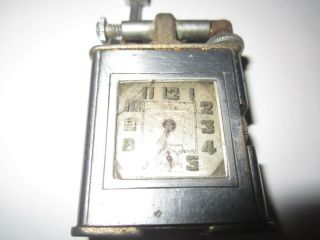 Antique Triangle Lift Arm Cigarette Lighter With Yale Watch - Rare Advertising