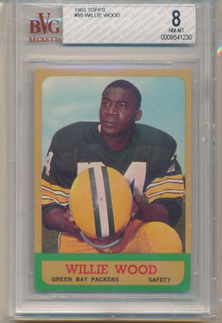 1963 Topps Football Willie Wood (rookie Card) (hof) (95) Bvg8 Bvg