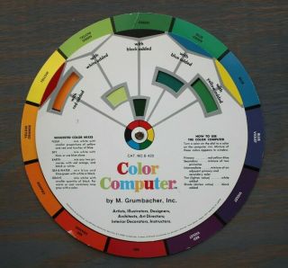Vintage 1977 M.  Grumbacher Color Ccomputer Wheel Mixing Chart B420