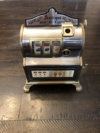 Vintage Slot Machine Table Top Cigarette Lighter Slot - A - Lighter Waco Made Japan