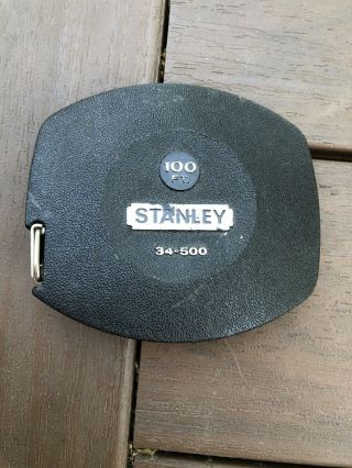Vintage Stanley 34 - 500 Tape Measure Crank Rule 100ft
