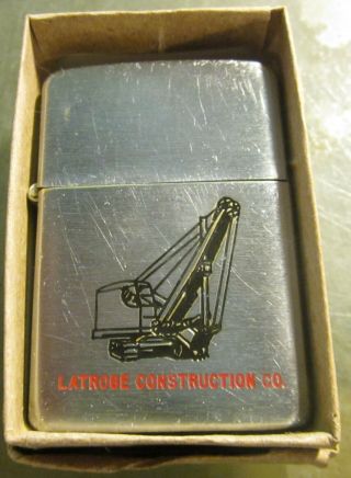 Vintage Rare 1958 Zippo Lighter Construction Crane Truck