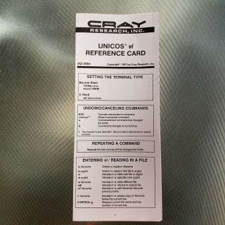 Rare Vintage Cray Research Inc.  Computer - Unicos Vi Reference Card Great