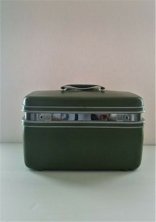 Vintage Samsonite Train/cosmetic Case Green With Tray And Key