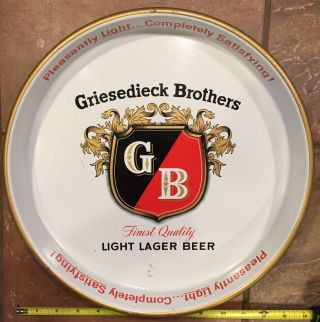 Vintage Griesedieck Brothers Bros Light Lager Beer Serving Tray