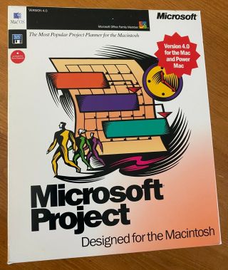 Open Box Microsoft Project Version 4.  0 Apple Mac Macintosh