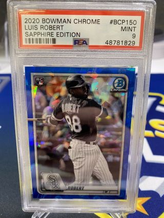 2020 Bowman Sapphire Edition Luis Robert Rc Psa 9 Rookie Of The Year