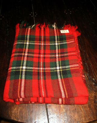 Oxford Vintage Wool Blanket Or Throw Red And Green Plaid