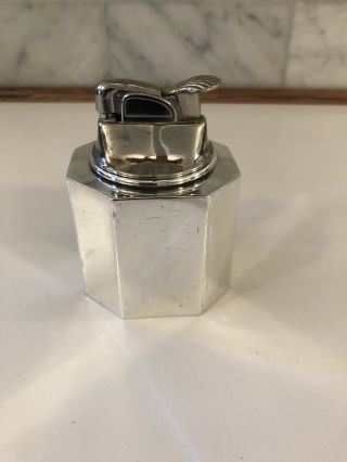 Vintage Cartier Weighted Sterling Silver Table Lighter W/ Evans Mechanism