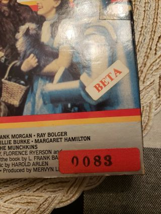 Vtg The Wizard Of OZ VHS Beta rare 2