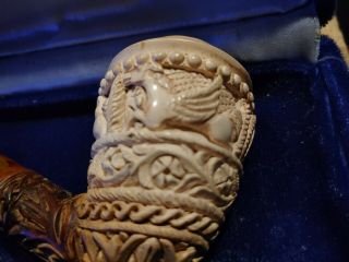 Antique Artist Ismail Meerschaum Hand Carved Turkish Pegasus Smoking Pipe
