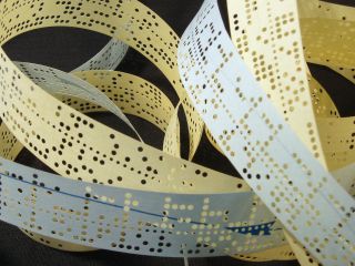 10 Feet of Rare Computer Punched Paper Tape,  50 Years Old,  Two Rolls,  Vintage 3