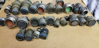 26 Military Connector Cutoffs,  Cannon,  Amphenol,  Etc,  / Scrap Recovery