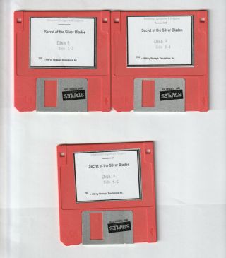 Commodore 64/128 - Secret Of The Silver Blades - 3.  5 Inch Disks For The 1581