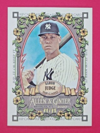 2020 Topps Allen And Ginter Aaron Judge 48/99 Rip Cards Unripped Rip46 Yankees