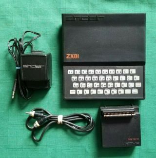 Sinclair Zx81 Computer With 16k Ram Adapter England Vintage