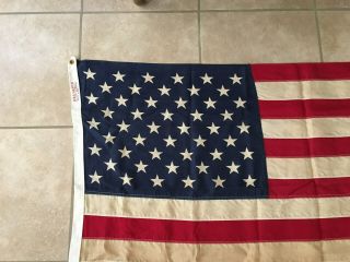 Vtg Reliance 50 Star USA 100 Cotton AMERICAN FLAG Red White Blue Stripes Sewn 2