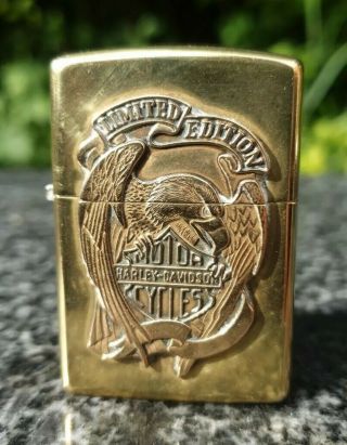 Zippo,  Harley Davidson,  Limited Edition Solid Brass Lighter ( (rare))