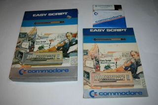 Easy Script Word Processing Commodore 64 C64 Computer Floppy Disc Complete Box