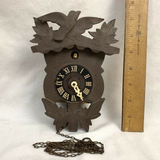 Vtg German West Germany Bradley Movement Cuckoo Coocoo Clock Black Forest