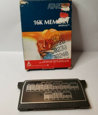 Atari 800 16k Memory Module Cx853 Vintage Ram16k Cartridge & Box