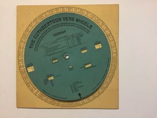 The Cuthbertson Verb Wheels German 1933 Vintage Grammar