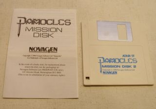 Very Rare Damocles: Mercenary Ii Mission Disk 2 By Novagen For Atari St