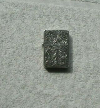Vintage Italian Hand Chased 800 Silver Lighter Case With Zippo Insert