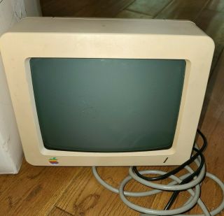 Vintage 1984 Apple IIc 2c Monitor With Power Cords,  Model G090H, 2