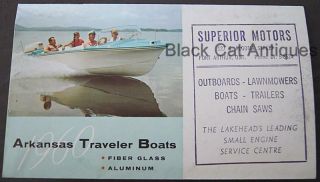 Vintage 1960 Arkansas Traveler Boats Fold - Out Brochure Usa