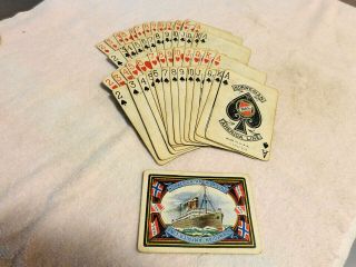 Vtg Norwegian America Line,  Nal,  Playing Cards,  52,  Joker,  Steamship