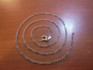 Vtg Sterling Silver Figaro Chain Link Necklace 17.  75 " 3.  1 Grams Italy
