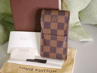Louis Vuitton Etui Cigarette N63024 Ebene Damier Accessory Case Auth 3739p