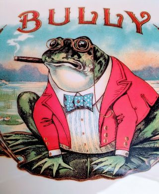 Vintage BULLY FROG Cigar Humidor Cigar Box - Bull Frog Red Smoking Jacket 2