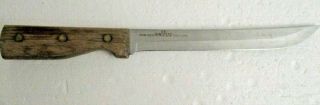 Vintage Old Homestead Butcher Knife Wood Handle 8 " Blade Stainless Steel Japan