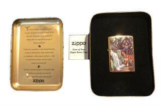 Zippo Lighter 1995 Mysteries Of The Forest Solid Brass