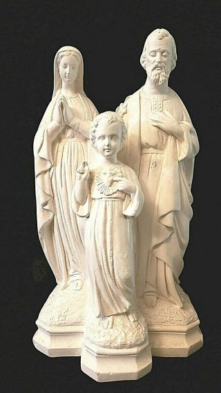 Vintage Chalkware Holy Family Religious Statue You Paint It Jesus Joseph Mary