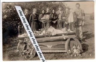 Early 1900 Man Post Mortem Open Coffin,  People,  Vintage Antique Photograph