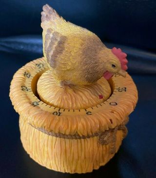 Kitchen Timer Chicken Clock Alarm Cooking Ring Vintage Novelty Rooster Vtg Farm