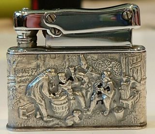 Vintage Meteor Sterling Silver Danish Lighter Case W/working Cartridge