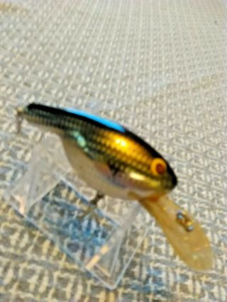 Old Lure Vintage Bagley Mama Cat Lure Black With Silver Green Scale Look - - -
