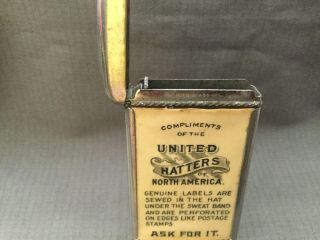 Vintage Celluloid Match Safe From The United Hatters
