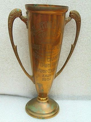 Vintage 1951 Ralston Purina Feed Advertising County Fair Grand Champion Trophy